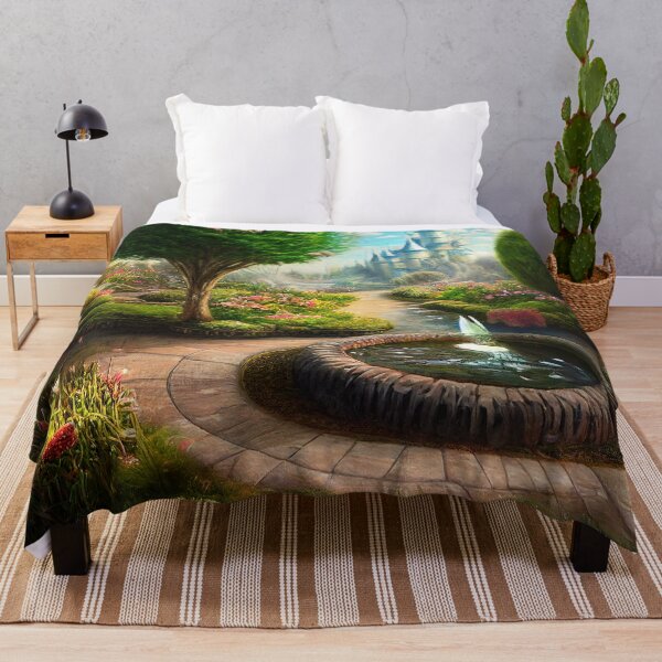 Item preview, Fantasy Castle, Magical Garden, Fairytale Painting designed and sold by SunDoor Art.