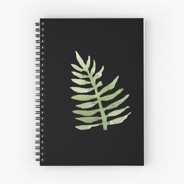 Item preview, Green branch leave watercolor illustration on black background  designed and sold by Yana Mustafina | Boho Soulful Designs.