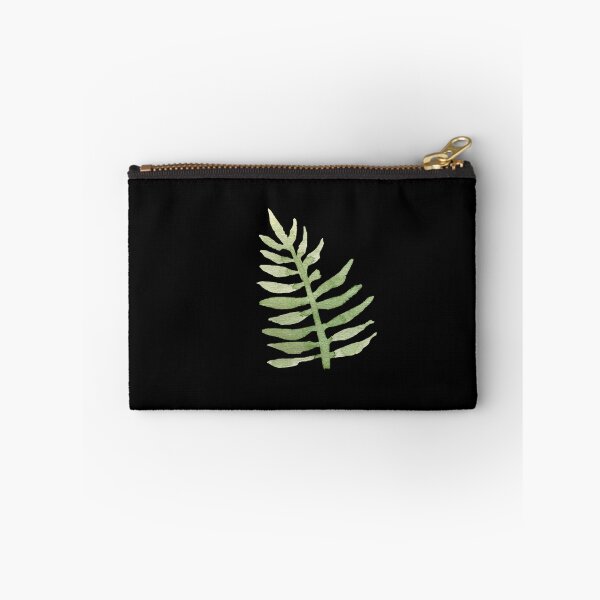Item preview, Green branch leave watercolor illustration on black background  designed and sold by Yana Mustafina | Boho Soulful Designs.