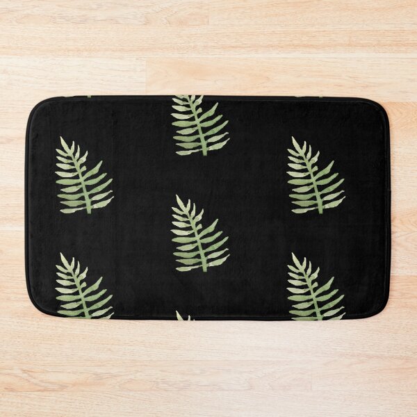 Item preview, Green branch leave seamless black pattern watercolor illustration designed and sold by Yana Mustafina | Boho Soulful Designs.