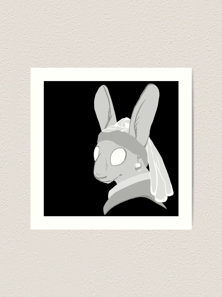 Alternate view of Bunny with a Pearl Earring Art Print