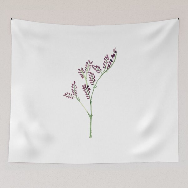 Item preview, Green violet branch leave watercolor illustration single object designed and sold by Yana Mustafina | Boho Soulful Designs.