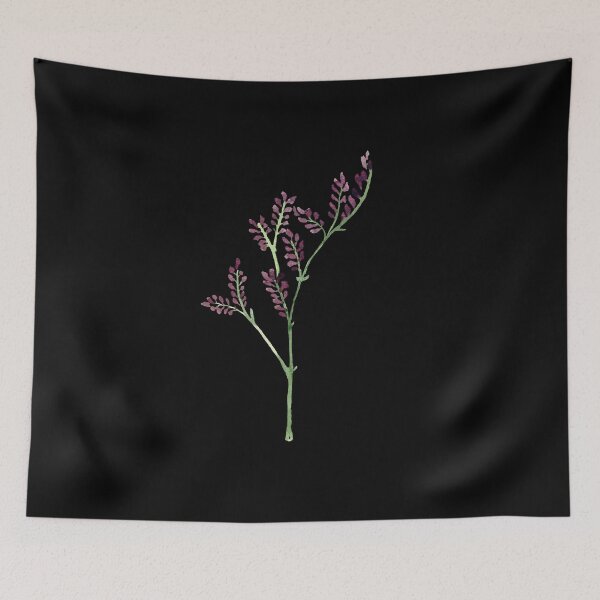 Item preview, Green violet leave watercolor illustration on black background  designed and sold by Yana Mustafina | Boho Soulful Designs.