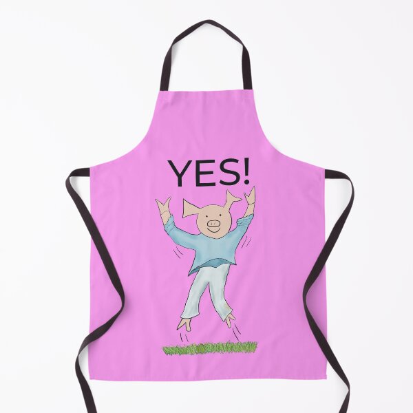 Item preview, Yes! Jump for joy! Joyful! Pink, Celebrating, elated cute pig. Job offer, passing exams, passing your driving test. Yes! designed and sold by PiggingJapan.