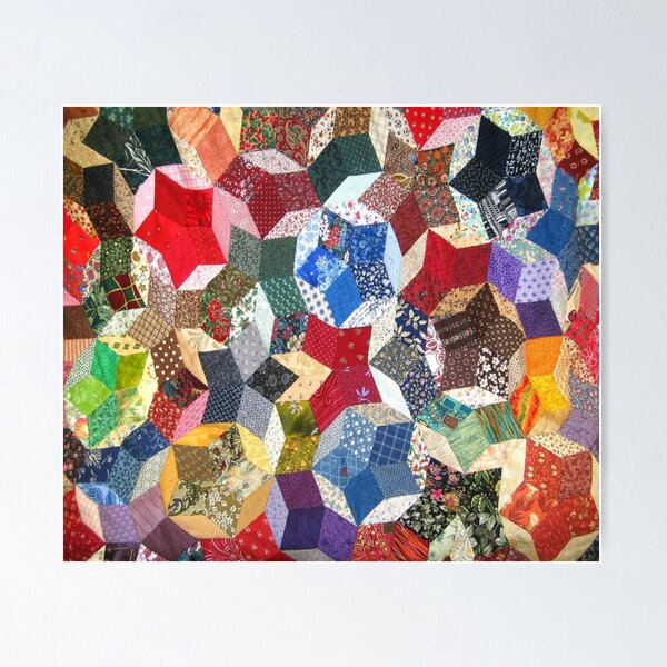 Item preview, Patchwork mosaic of rhombuses that form the shape of an asterisk inside a circle of various shades and colors designed and sold by ErisMerch.