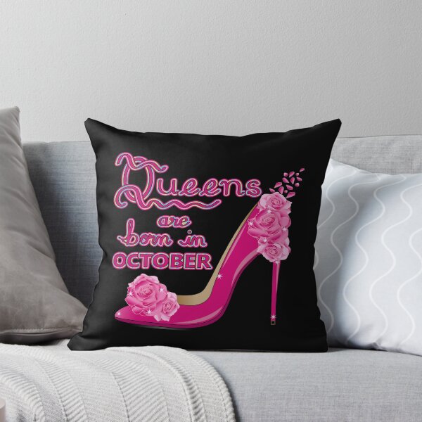 Item preview, Queens Are Born In October Pink Rose High Heel designed and sold by Isma Saleem.