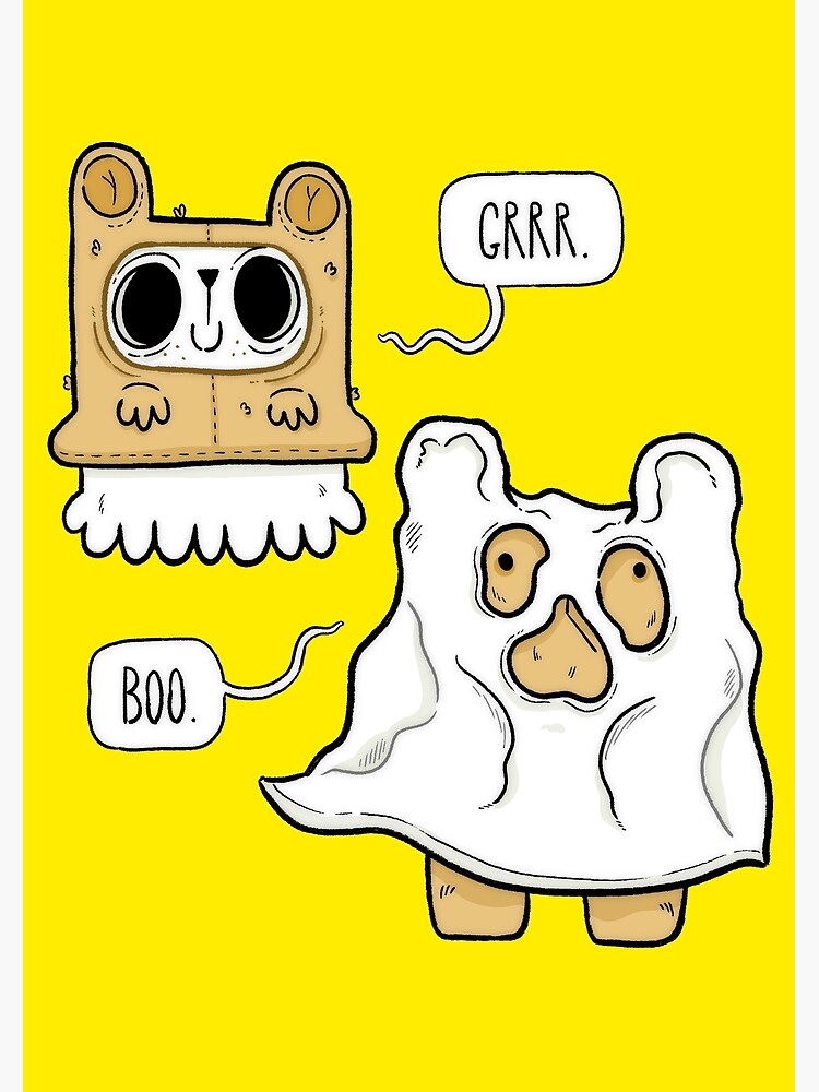 bear-dressed-as-a-ghost-ghost-dressed-as-a-bear-poster-for-sale-by