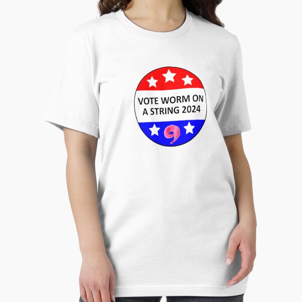 Vista previa del artículo con la obra «voto gusano en una cuerda para presidente», diseñado y vendido por CursedShirtCo.