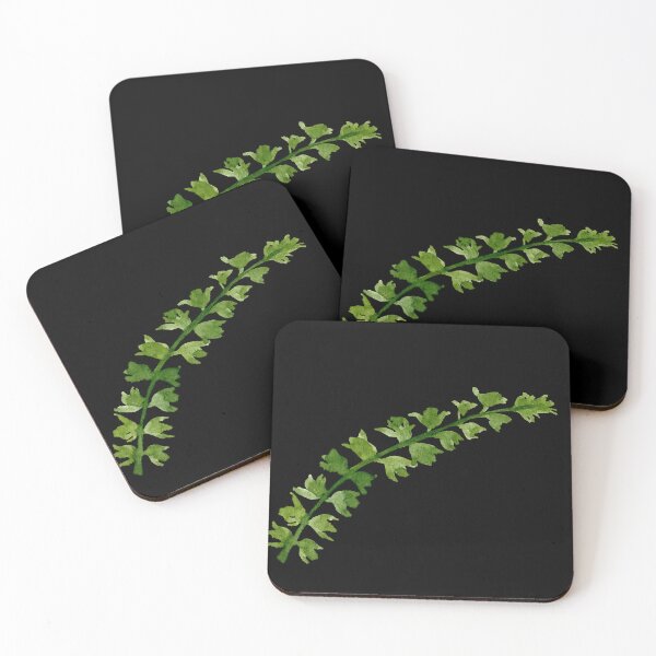 Item preview, Branch green leave watercolor illustration on black background  designed and sold by Yana Mustafina | Boho Soulful Designs.