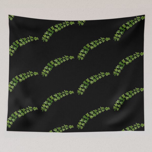 Item preview, Branch green leave seamless black pattern watercolor illustration designed and sold by Yana Mustafina | Boho Soulful Designs.