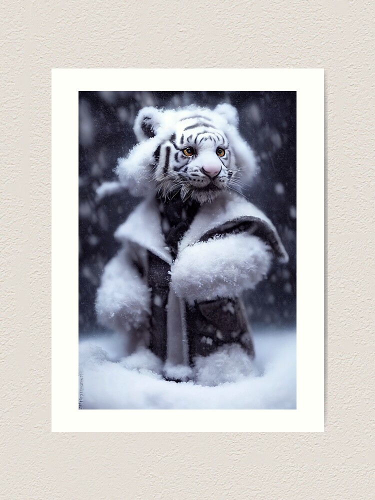 "White Tiger Cub" Art Print for Sale by DembekArt Redbubble