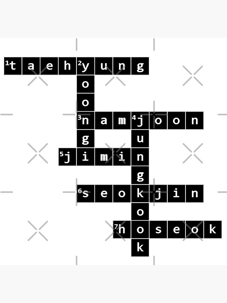 BTS Crossword (Black) Poster for Sale by Sedated Sanity Redbubble