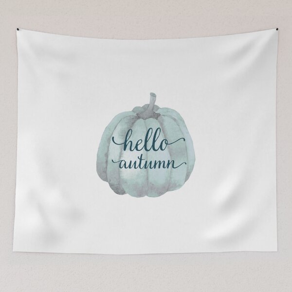 Item preview, Hello Autumn blue pumpkin designed and sold by SylviaCook.