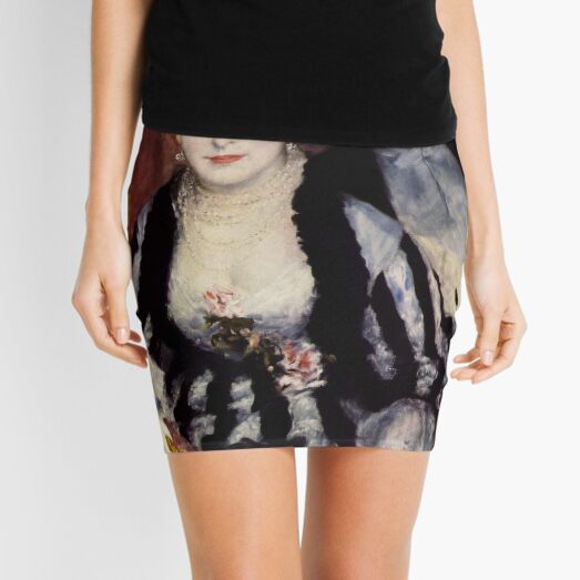 The Theatre Box - La Loge Oil Painting by Auguste Renoir Mini Skirt