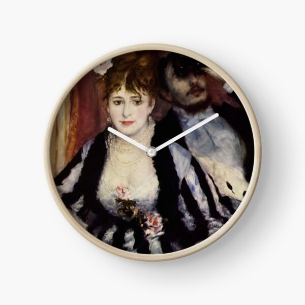 The Theatre Box - La Loge Oil Painting by Auguste Renoir Clock
