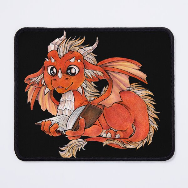 Item preview, Cute Reading Dragon Fantasy Gift Idea designed and sold by ZadzeneaArt.