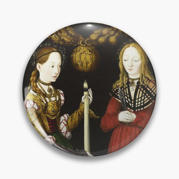 Item preview, Two medieval ladies vintage German Renaissance art designed and sold by Vintage Designs +.