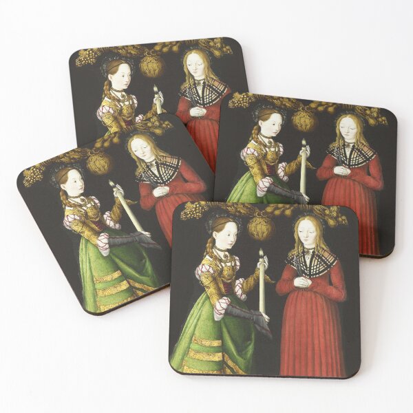 Item preview, Two medieval ladies vintage German Renaissance art designed and sold by Vintage Designs +.