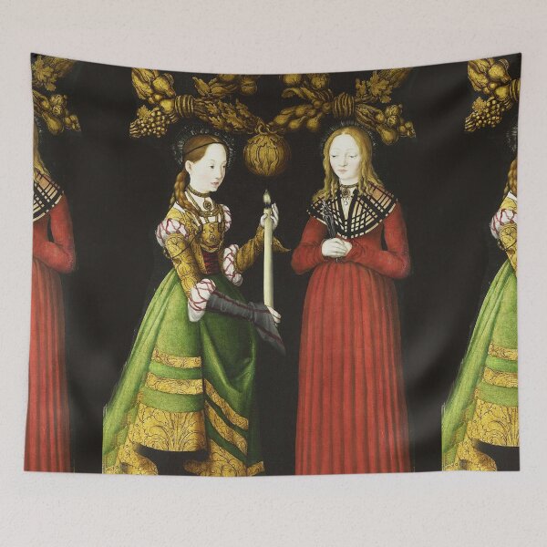 Item preview, Two medieval ladies vintage German Renaissance art designed and sold by Vintage Designs +.