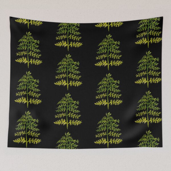Item preview, Branches leave seamless black pattern watercolor illustration designed and sold by Yana Mustafina | Boho Soulful Designs.