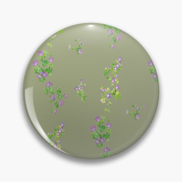 Item preview, Cranesbill patterns on green designed and sold by Magdalena Eriksson Design.