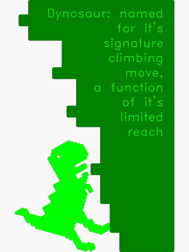 "Dynosaur climbing definition" Sticker for Sale by Mckenna1642 Redbubble