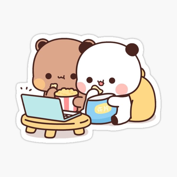 Item preview, Bear Panda Watching Movies designed and sold by bearpandaoff.