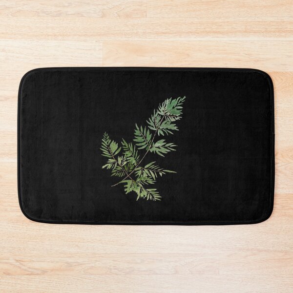 Item preview, Leave green branch watercolor illustration on black background  designed and sold by Yana Mustafina | Boho Soulful Designs.
