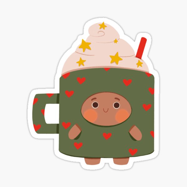 Ginger coffee with cream Pegatina