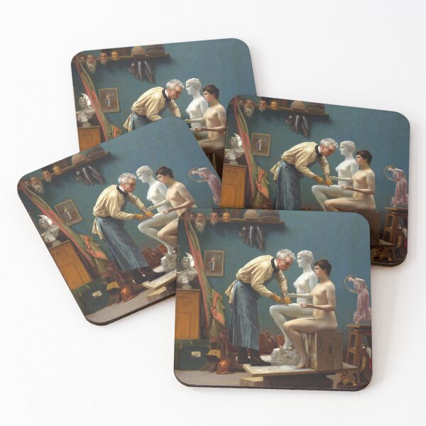 Item preview, Working in Marble, The Artist Sculpting Tanagra, 1890 - Jean-Leon Gerome designed and sold by Vintage Designs +.