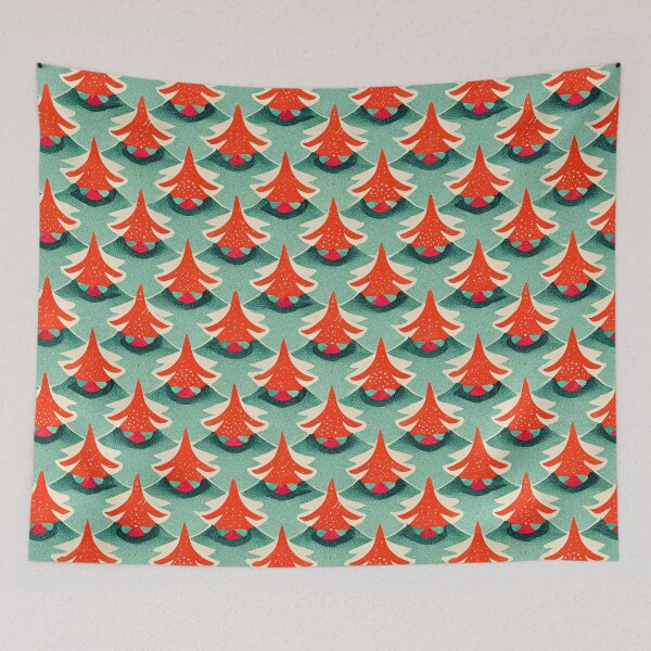 Item preview, A pattern of red and white christmas trees designed and sold by LiliD.