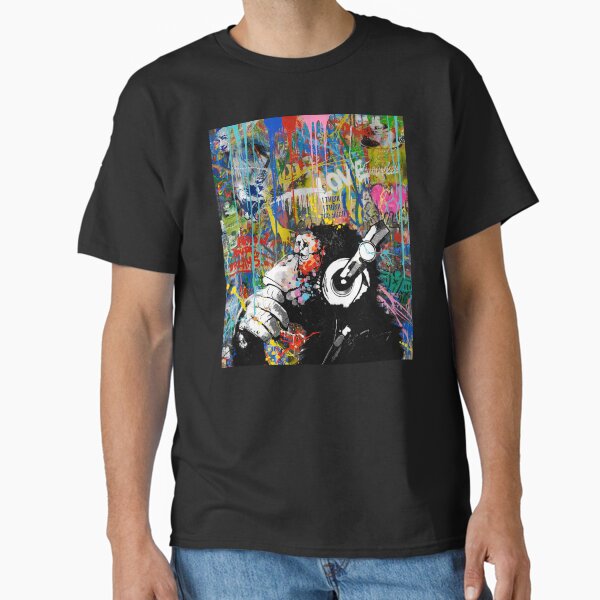 Vista previa del artículo con la obra «Monkey Thinker - Banksy Urban Contemporary Colorful Street Art - DJ Chimp», diseñado y vendido por WE-ARE-BANKSY.
