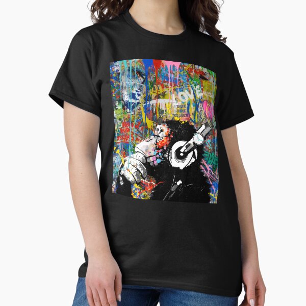 Item preview, Monkey Thinker - Banksy Urban Contemporary Colorful Street Art -  DJ Chimp designed and sold by WE-ARE-BANKSY.