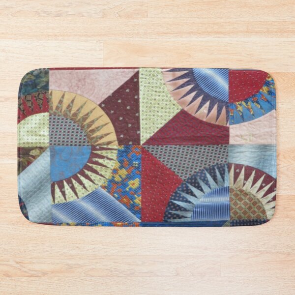 Item preview, The name of the patchwork composition is "Many-faced sun" square grid of cells form a picture of the sun from different shades  designed and sold by ErisMerch.