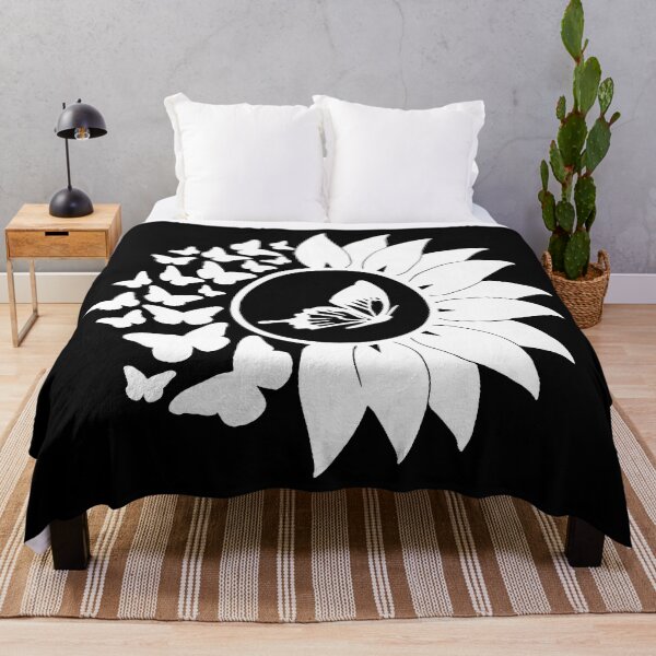 Item preview, Butterflies Flying from Sunflower White Tattoo designed and sold by Summer-Winter.