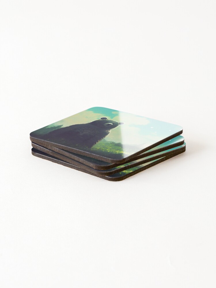 Thumbnail 4 of 5, Coasters (Set of 4), The Runebear designed and sold by curiographer.
