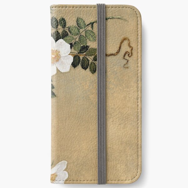 White Roses on gold iPhone Wallet