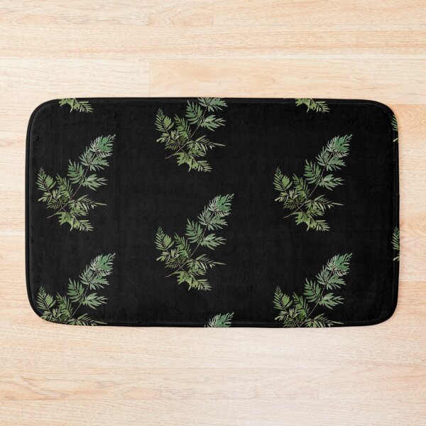 Item preview, Leave green branch seamless black pattern watercolor illustration designed and sold by Yana Mustafina | Boho Soulful Designs.