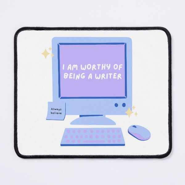 Item preview, I am worthy of being a writer. Cute affirmation design for writers. designed and sold by CreativeStrand.