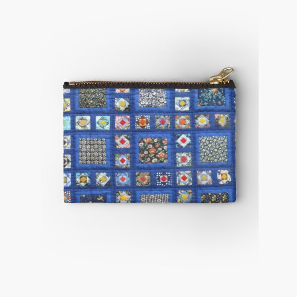 Item preview, Patchwork artistic mosaic of square segments forming a grid with drawings of flowers painted in warm colors designed and sold by ErisMerch.