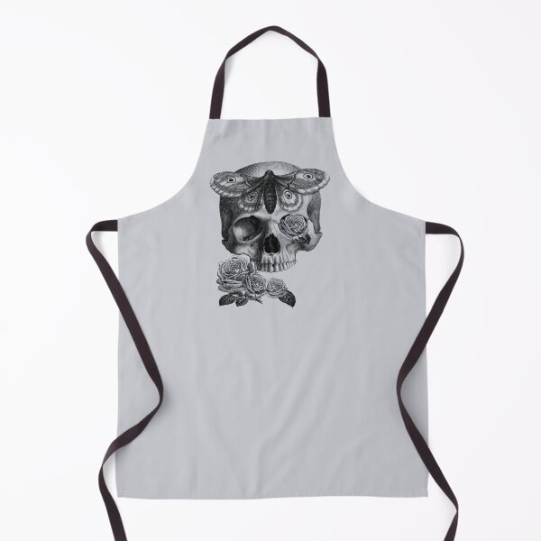 Item preview, Skull with hawk moth and roses (black and gray) designed and sold by Madame Memento.