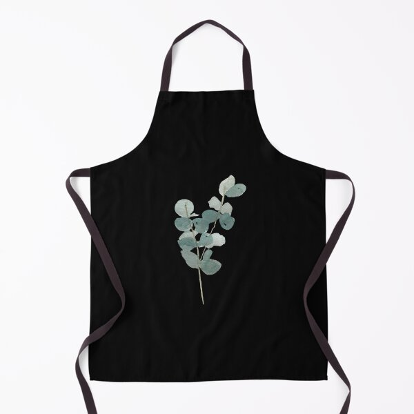 Item preview, Eucalyptus watercolor illustration on black background designed and sold by Yana Mustafina | Boho Soulful Designs.