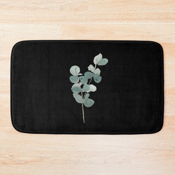 Item preview, Eucalyptus watercolor illustration on black background  designed and sold by Yana Mustafina | Boho Soulful Designs.