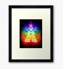 Chakras and energy flow on human body art photo print Framed Print