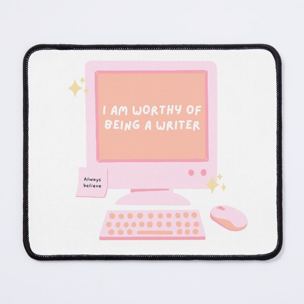 Item preview, I am worthy of being a writer. Cute affirmation design for writers. designed and sold by CreativeStrand.