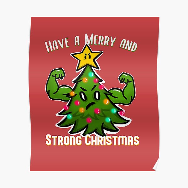 "Christmas Tree with Muscles Strong Christmas for bodybuilder" Poster