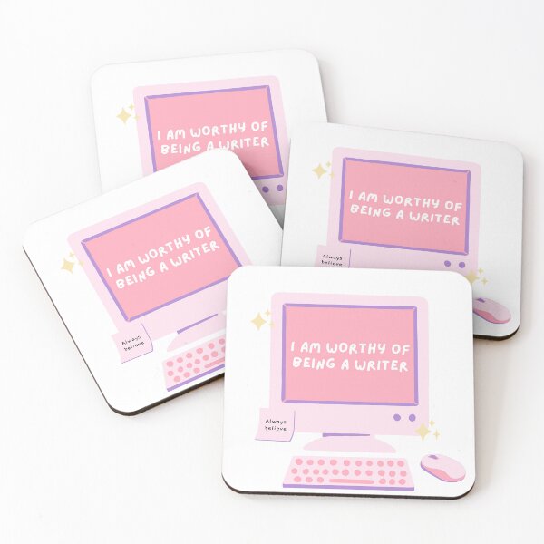 Item preview, I am worthy of being a writer. Cute affirmation design for writers. designed and sold by CreativeStrand.