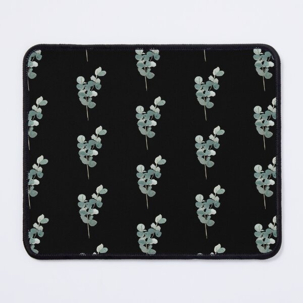 Item preview, Eucalyptus seamless black pattern watercolor illustration designed and sold by Yana Mustafina | Boho Soulful Designs.