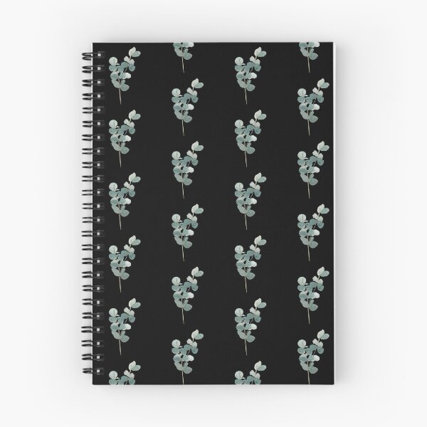 Item preview, Eucalyptus seamless black pattern watercolor illustration designed and sold by Yana Mustafina | Boho Soulful Designs.