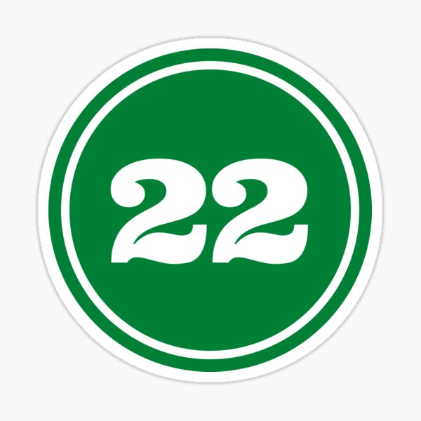 Pegatina «Placa de calle, Número 22, Escudo numérico, Letreros verdes ...